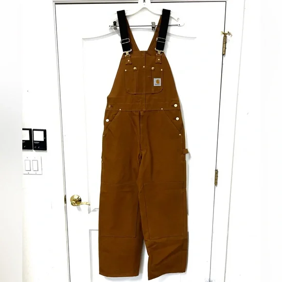 NWOT Men’s Light Brown Carhartt Work Overalls - Picture 1 of 16